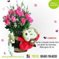 Monita Mico y arreglo de rosas