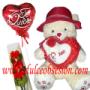 Peluche grande con chocolates y globo