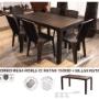 COMBO MESA ROBLE C/ RATAN 150X80